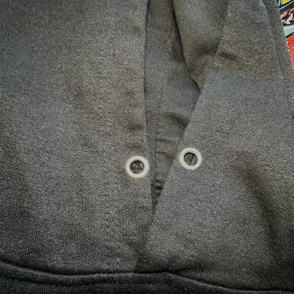 Official Toho Godzilla Hoodie Youth Large Black Neon City Kanji Back Print - Picture 8 of 11